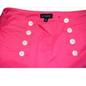 Charter Club Pink Button-Front Pants Tummy Slimming‎ Size 10